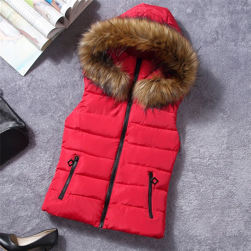 Женский пуховик с капюшоном черная утепленная куртка без рукавов хлопковой