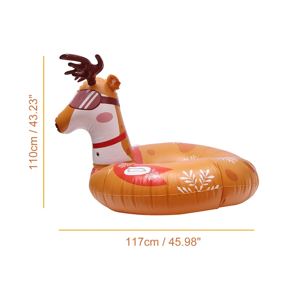 

Inflatable Snow Tube Floated Skiing Board PVC Winter Inflatable Ski Circle Wapiti Style Durable Outdoor Snow Skiing Accessories
