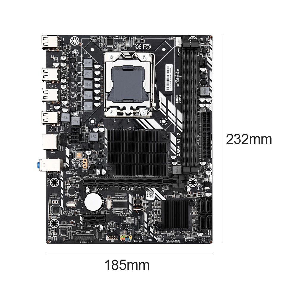 

X58M 2.0 Micro ATX Gaming Motherboard Support all LGA 1366 CPU Socket 2 DDR3 Slots PCIe 16X GPU Slot for Desktop Computer