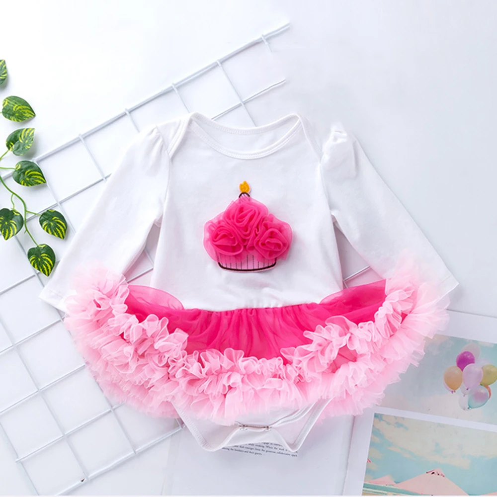 Хлопковое боди для девочек осенне-весеннее платье-пачка вечерние комбинезоны