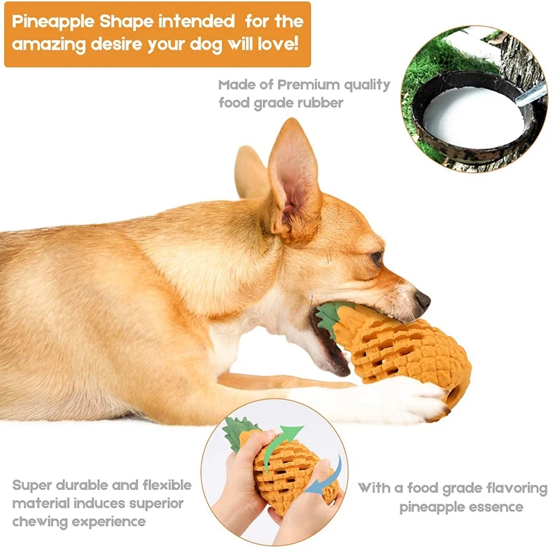 Ананас собака жевательные игрушки для чивера нерушимые интерактивные лечения