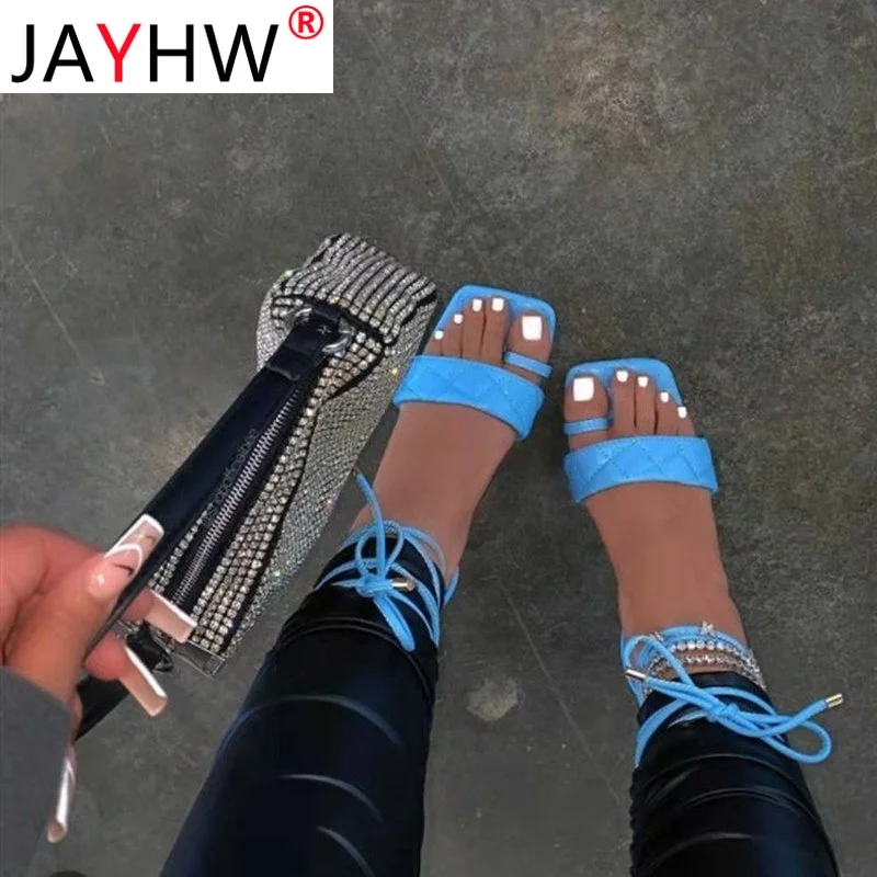 

Сандалии JAYHW женские с перекрестной шнуровкой, кожаные Босоножки с открытым носком, тапочки с ремешком на щиколотке, модная удобная летняя о...