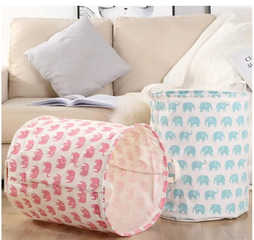The New Cartoon elephant Waterproof Laundry Hamper Folding Clothes Storage Baskets Home decoration kids toy organizer basket | Дом и сад