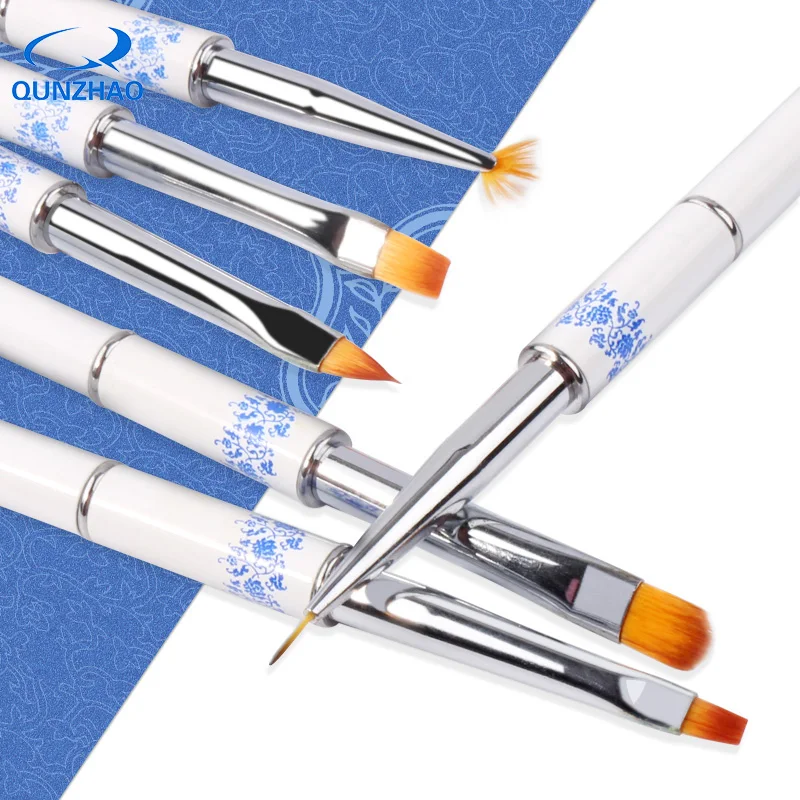 10 шт./компл. ручка для рисования ногтей крючок цветок резьба белый фарфор