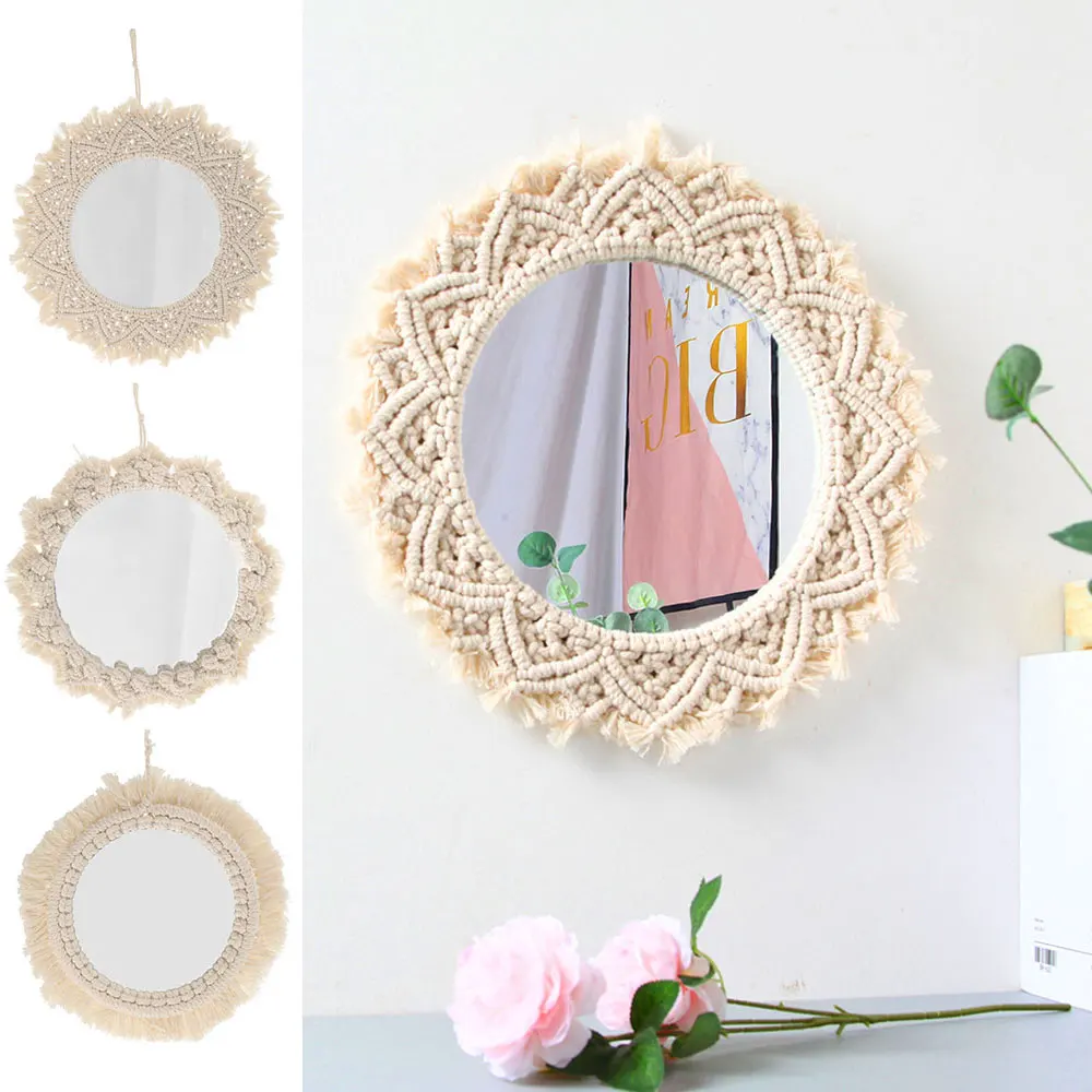 

Handmade Bohemian Fringed Wall Round Frame Tapestry Macrame Ceremony For Home Living Room Backdrop Wall Art Frame Decor