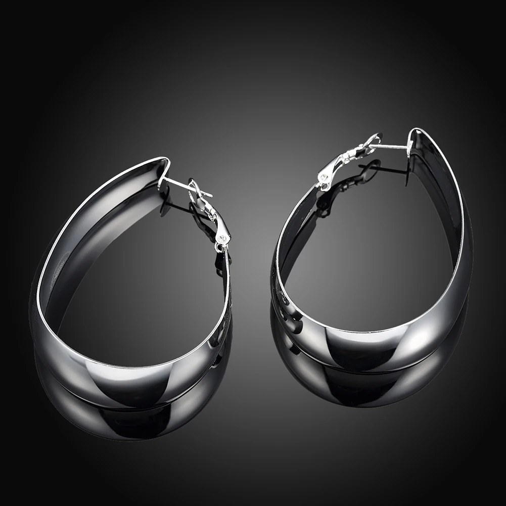 

ZEMIOR Fashion Exquisite Oval Silver Color Earrings Luxury Wedding Fashion Jewelry Wedding Anniversary Copper Earring Hot Sell