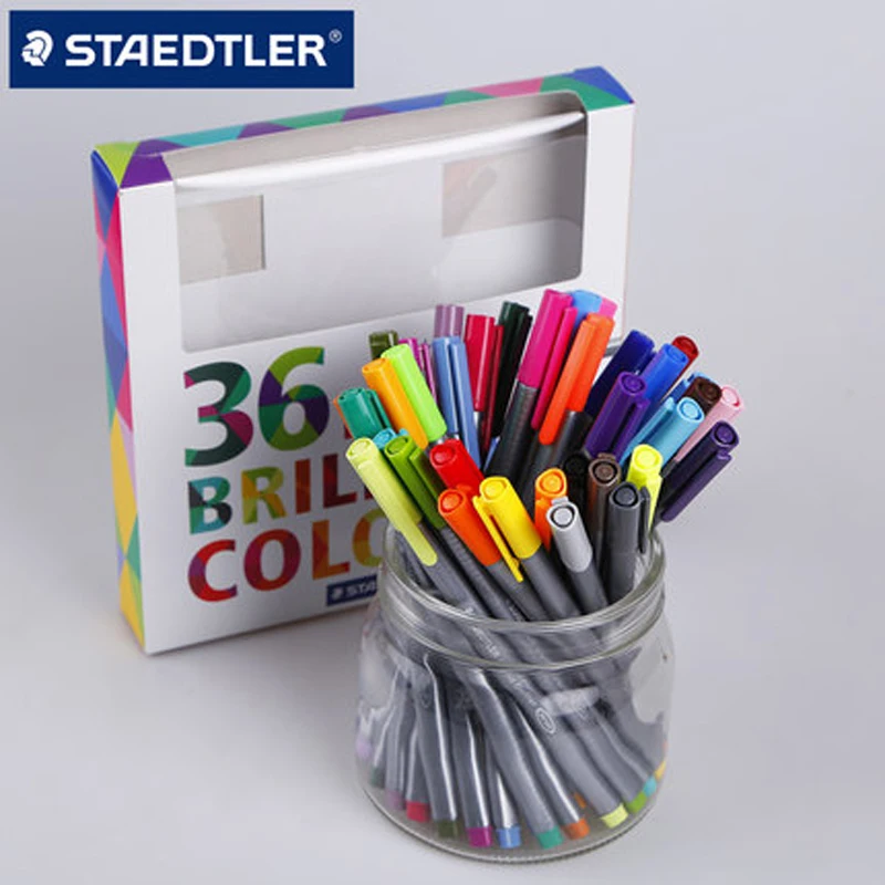 Немецкая ручка из волокна STAEDTLER 334 набор 4/15/20/30/42/50 цветов цвет эскизная 0 3 мм