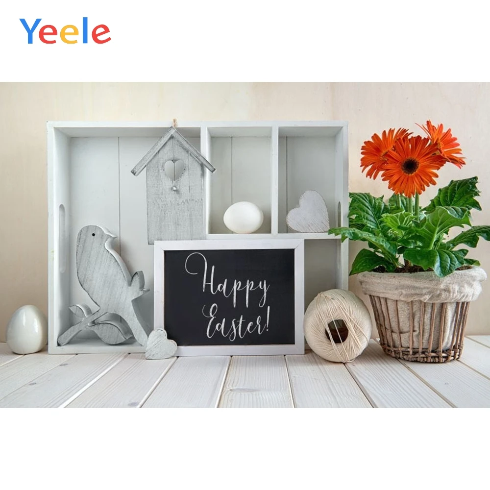 Счастливой Пасхи весенний Кролик цветок яйца детский душ белая деревянная доска