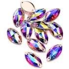 AAAAA качество 4 размера Navette формы Хрустальное стекло пришивные стразы плоская спинка Стразы для украшения платья B0936