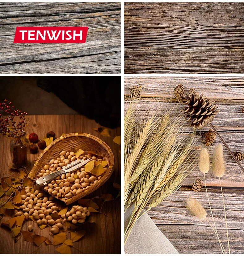 Фон для студийной фотосъемки TENWISH 57x87 см древесина деревенская кирпичная стена