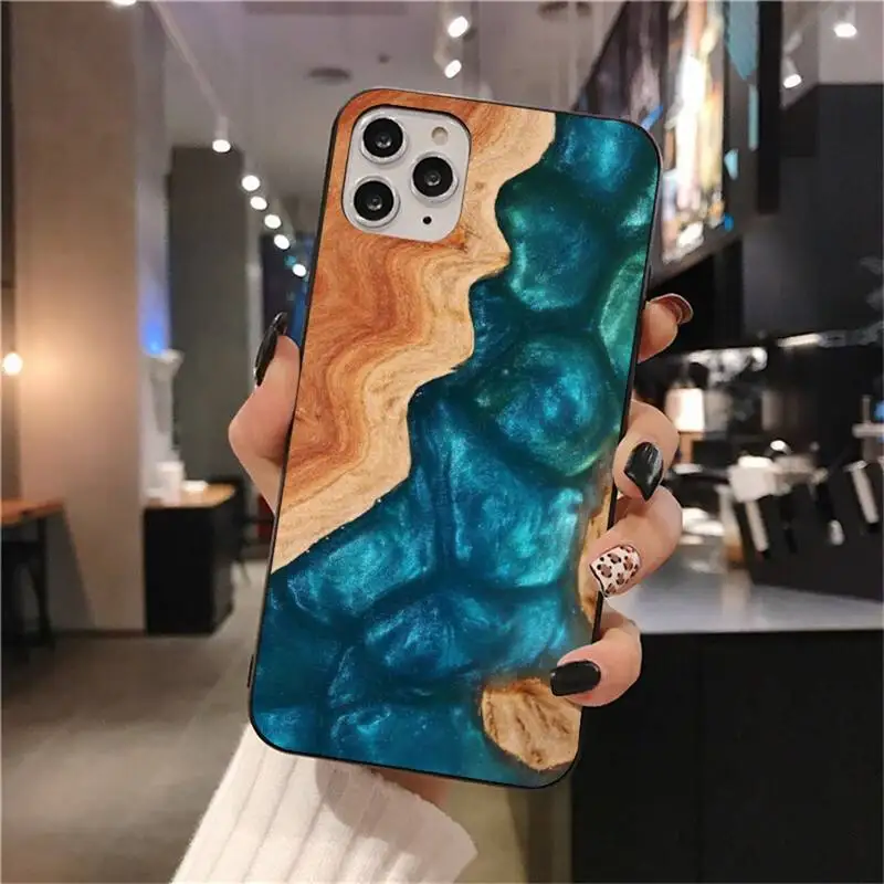 Полимерный деревянный мраморный Красочный мягкий чехол для телефона iphone 12 pro max 11