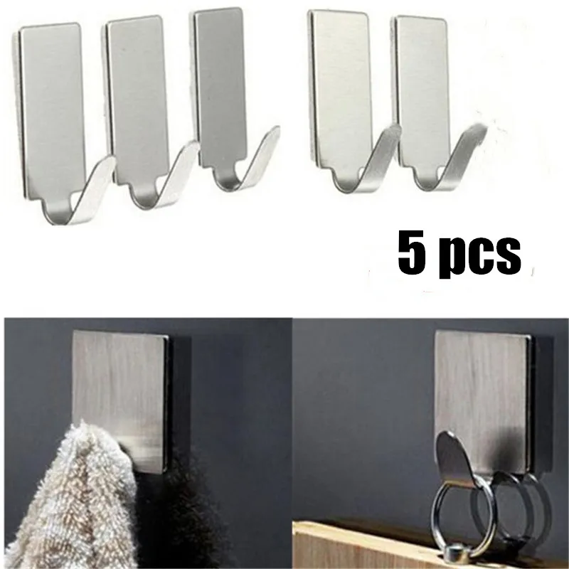 

Новый 5X клей DI US кухонная настенная дверь из нержавеющей стали держатель крючок вешалка