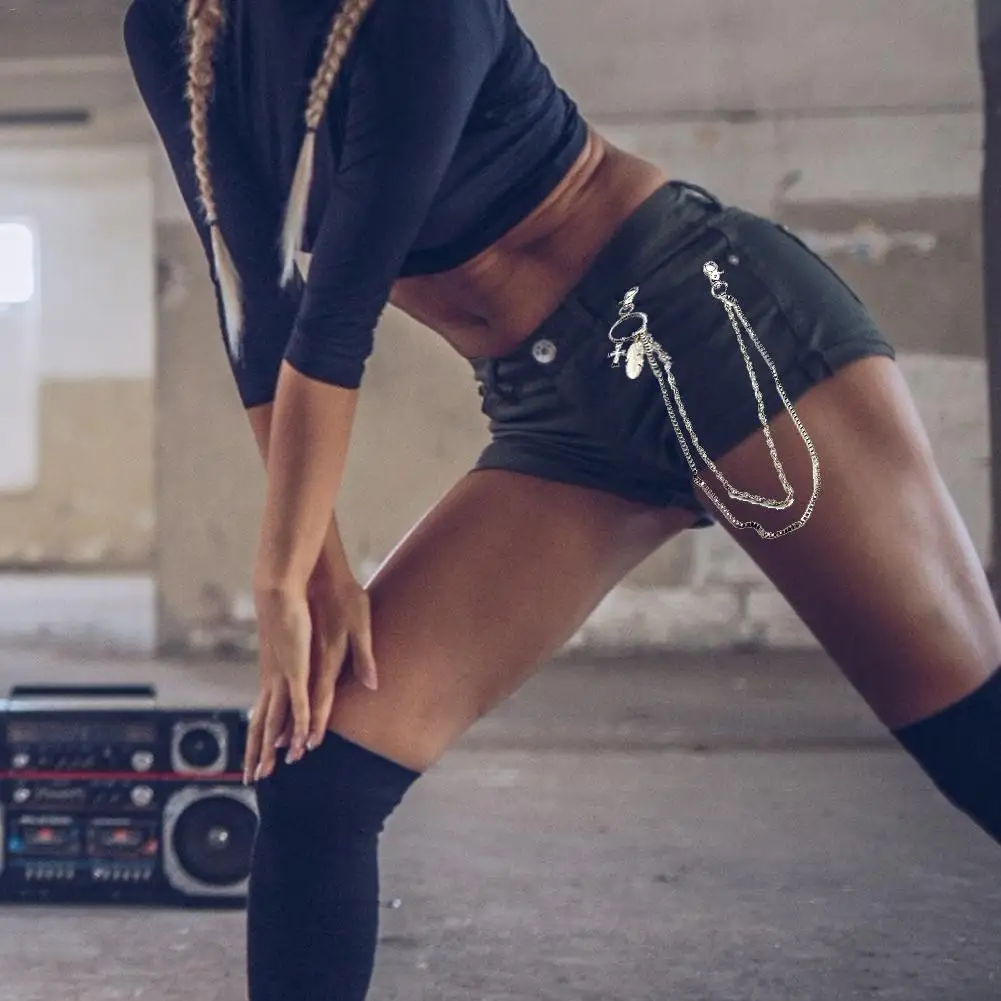 Хип-хоп металлическая цепочка на джинсы модная мужская мода панк хип-хоп ремень
