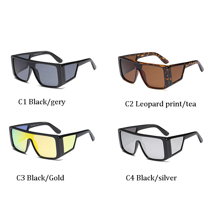 

AOZE 2020 New fashion square shield style atticus sunglasses female man cool side lens design brand sunglasses sunglasses UV400