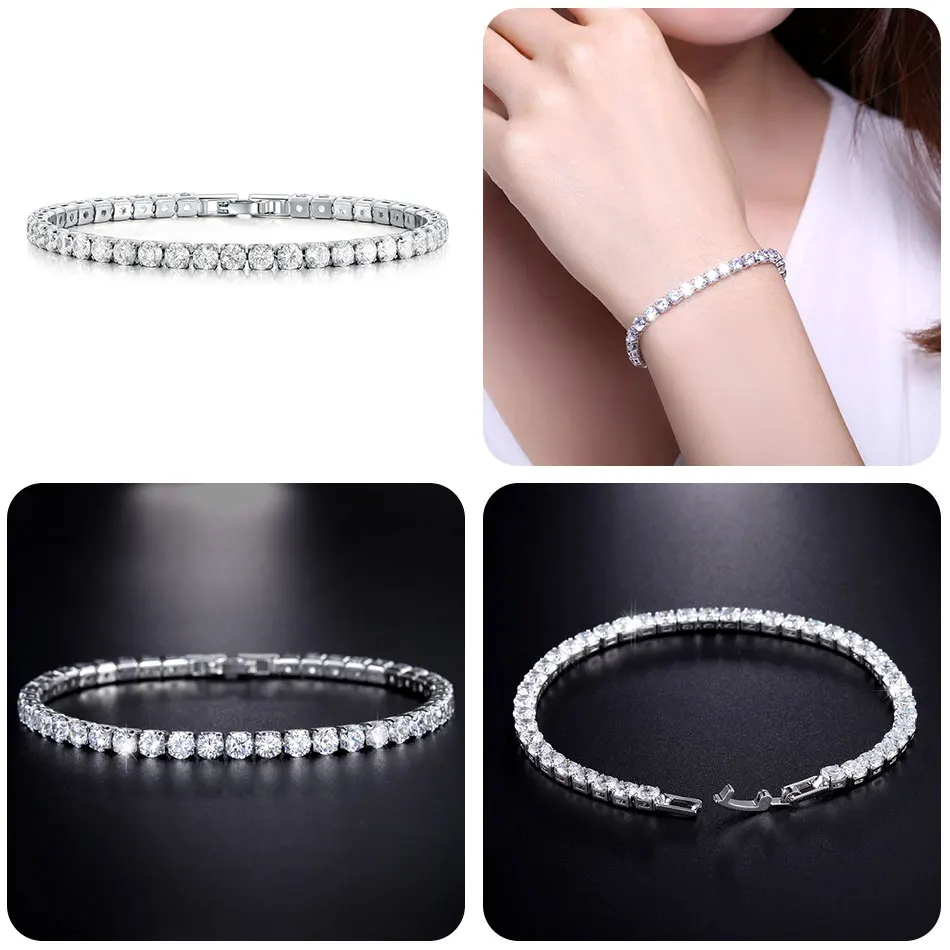 UMODE, 5 цветов, Теннисный браслет и браслеты с кубическим цирконием для женщин, рождественские подарки, Новые Модные женские ювелирные изделия, Pulseras Mujer UB0097