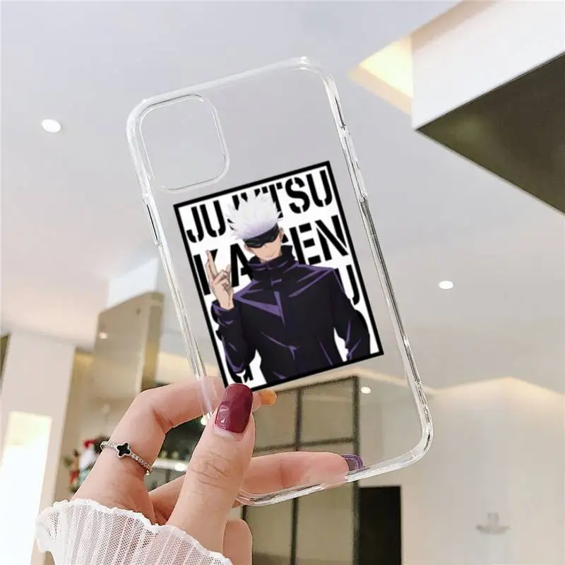 

Hot Anime Jujutsu Kaisen Phone Case Clear Transparent for iPhone 11 12 mini pro XS MAX 8 7 6 6S Plus X 5S SE XR 2020