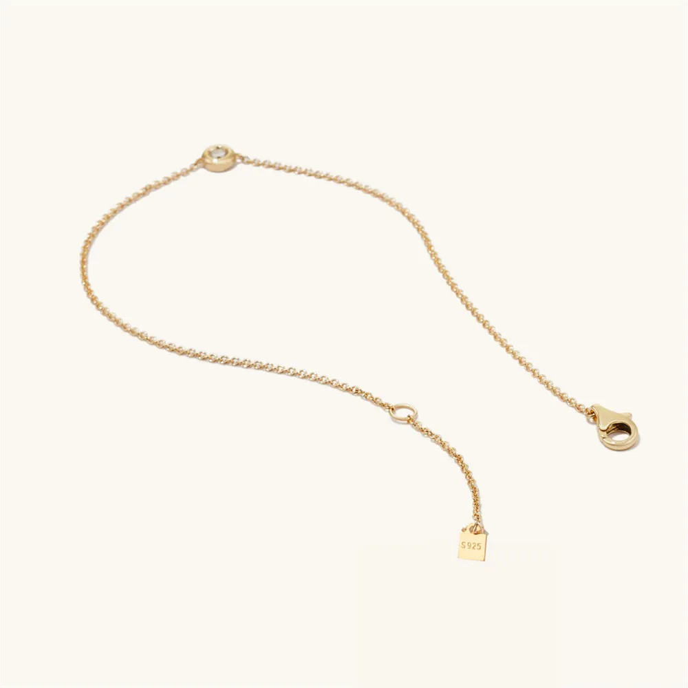 Браслет-цепочка из серебра 925 пробы с фианитами | Украшения и аксессуары