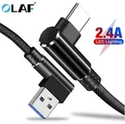 Кабель OLAF usb-c, угловой, для быстрой зарядки Huawei P30, P20, Samsung S8, S9, 1 м, 2 м, 3 м