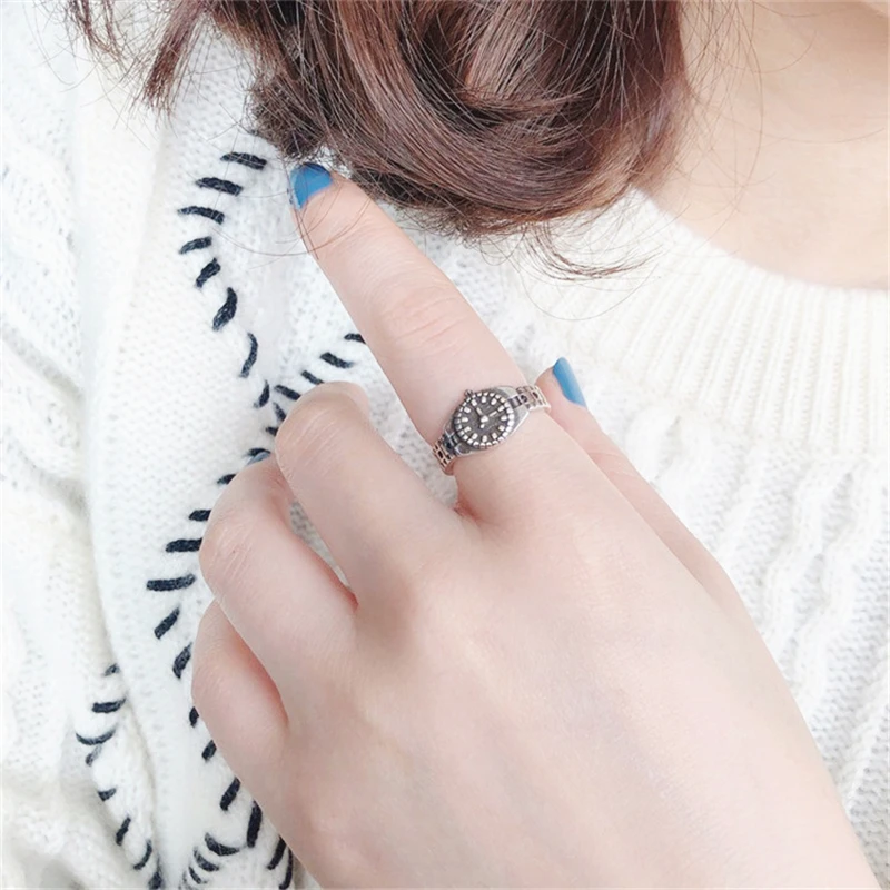 Милые мини-часы в форме подошвы с памятью формы ретро тайские серебряные женские