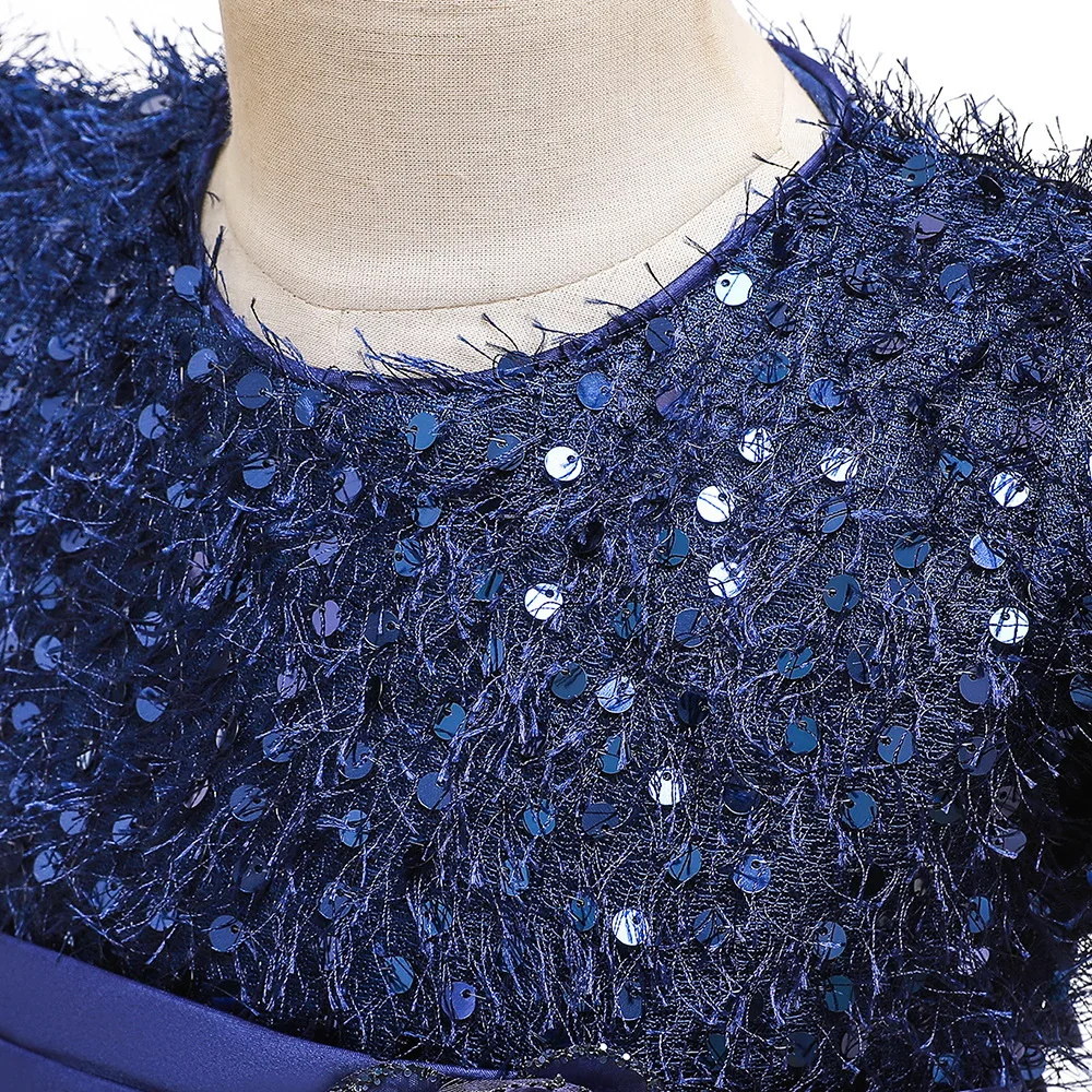 

Starry Sky Flower Girl Dress Gauze Sequins TUTU Short Sleeve Princess Dresses for Party Wedding Baby Clothes 3-10Y E5161