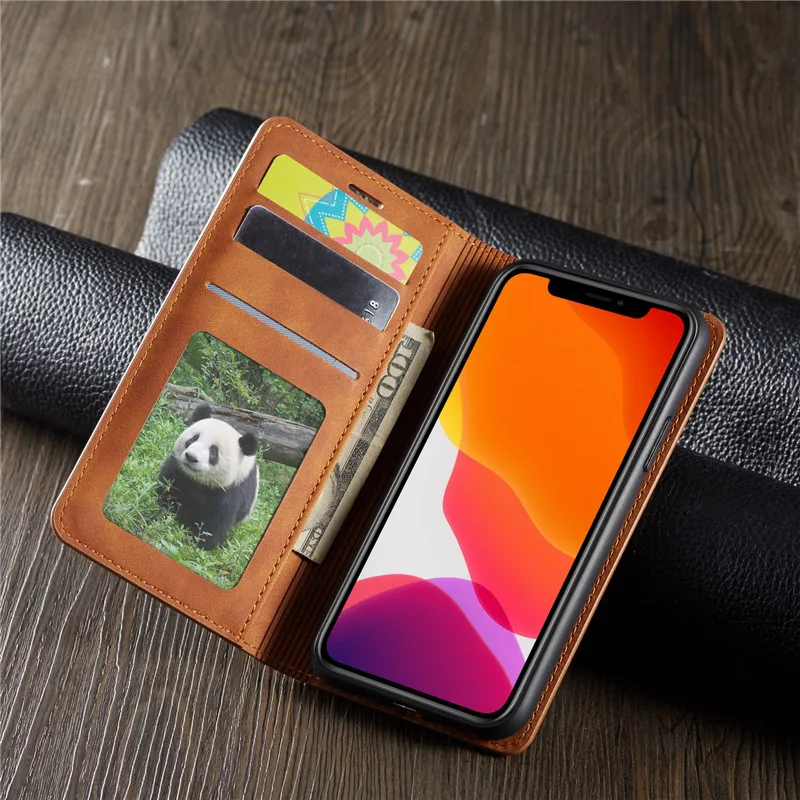Luxury Leather Case For iPhone 14 13 12 Mini 11 Pro XS Max XR X 7 8 6 6s Plus 5 5s SE 2020 2022 Magnetic Wallet Flip Cards Cover