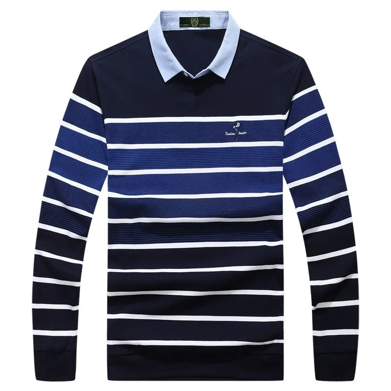 Мужской полосатый свитер с воротником хомут 2021 хлопок|Джемперы| |