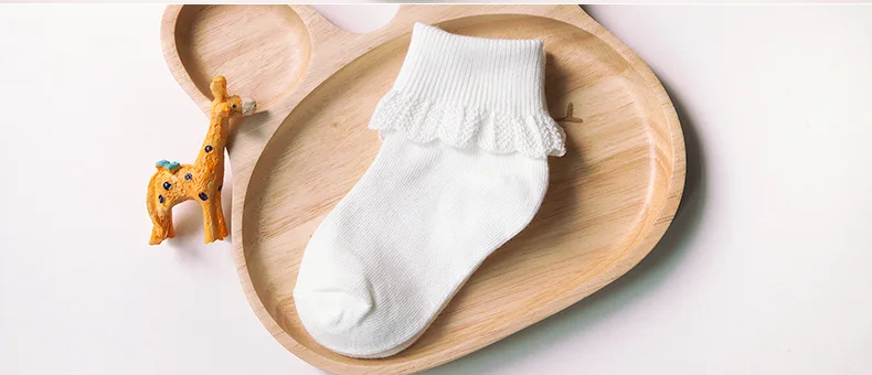 5 пар/лот Милые хлопковые носки с оборками для маленьких девочек Дышащие