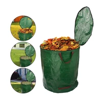 large capacity heavy duty garden waste bag durable reusable leaf sack trash can folding garden garbage collection container