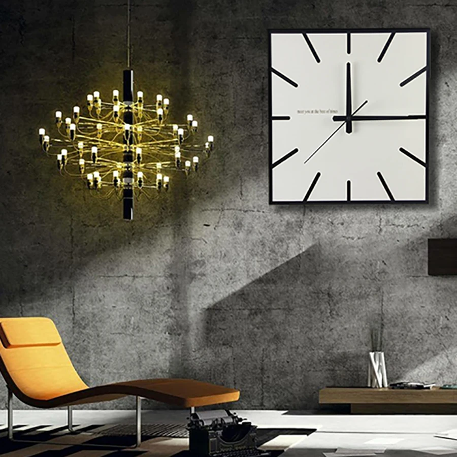 Деревянные квадратные настенные часы креативный дизайн современное искусство