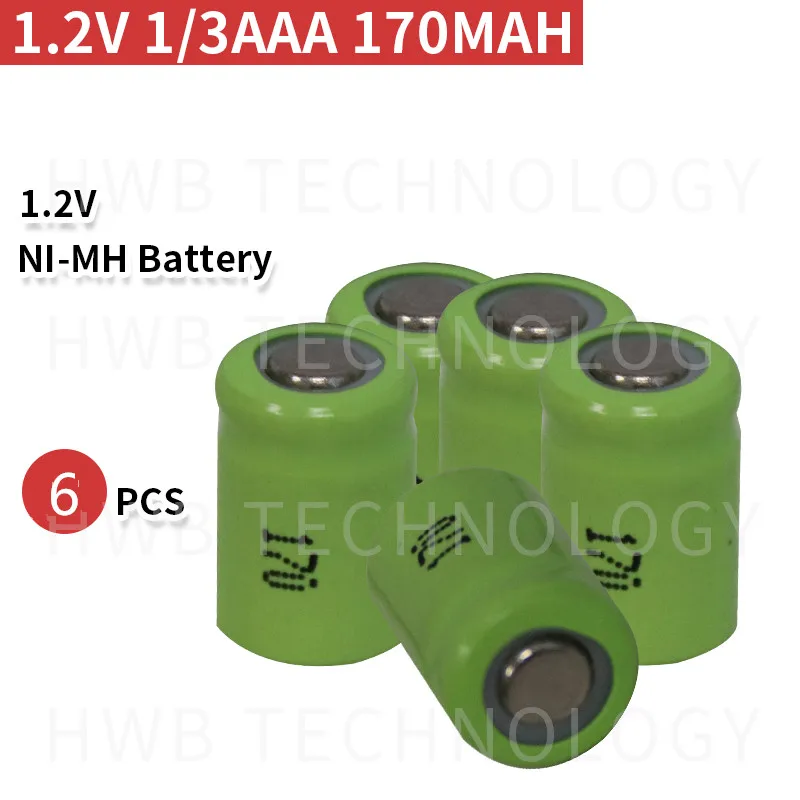 6 шт./лот KX Оригинальный Новый 1 2 в 1/3AAA 170 мАч Ni MH 1/3 AAA перезаряжаемая батарея