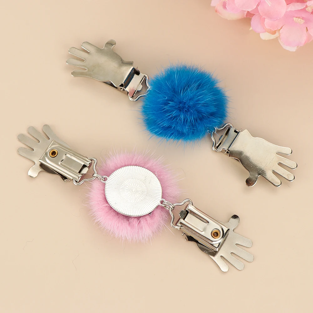 1 шт. кролик мех мяч кардиган клип Брошь для шали булавка мягкий помпон пушистый