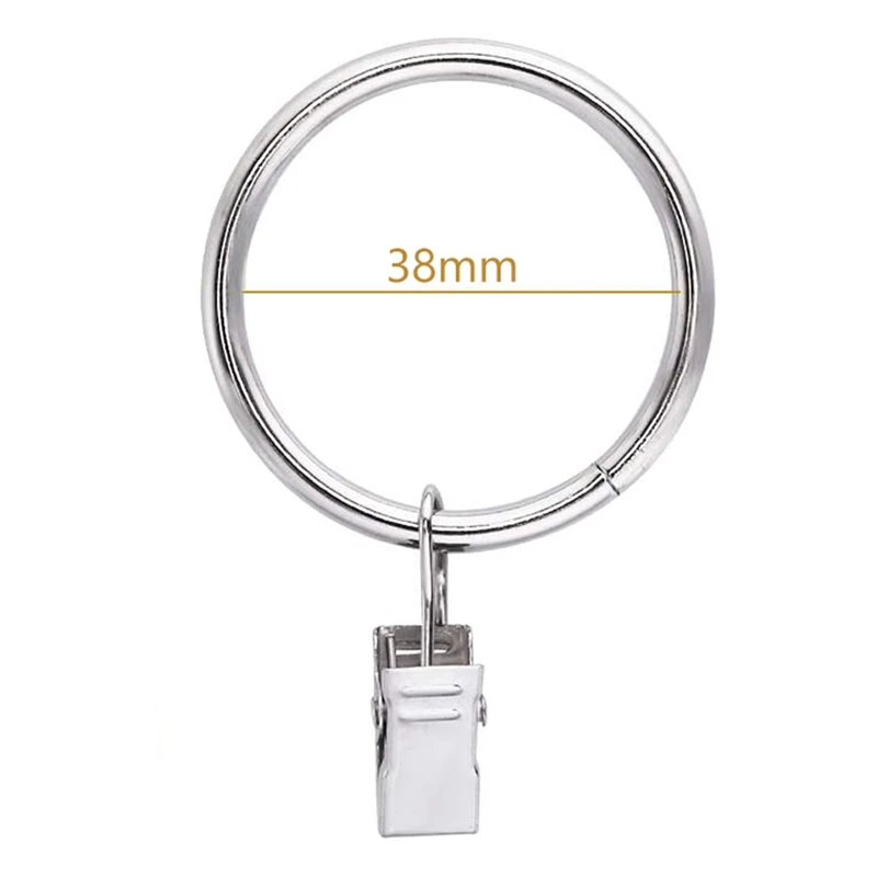 

Curtain Ring for Curtains and Poles,Rustproof Drapery Matte Curtain Rings with Clips Drapery Rings