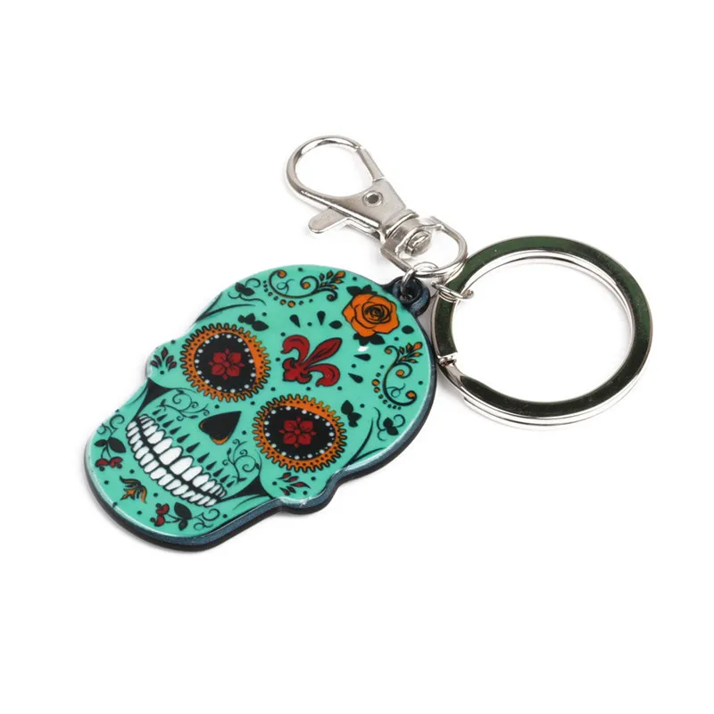 Calavera сахарно-сладкий череп брелок для ключей празднование Хэллоуина акриловый
