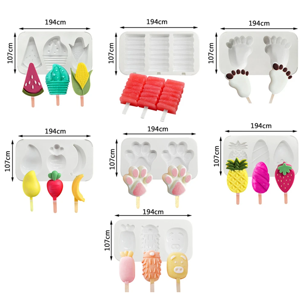 

Big Size Silicone Ice Cream Mould Ice Cube Tray Popsicle Barrel Diy Mold Dessert Ice Cream Mold With Popsicle Stick