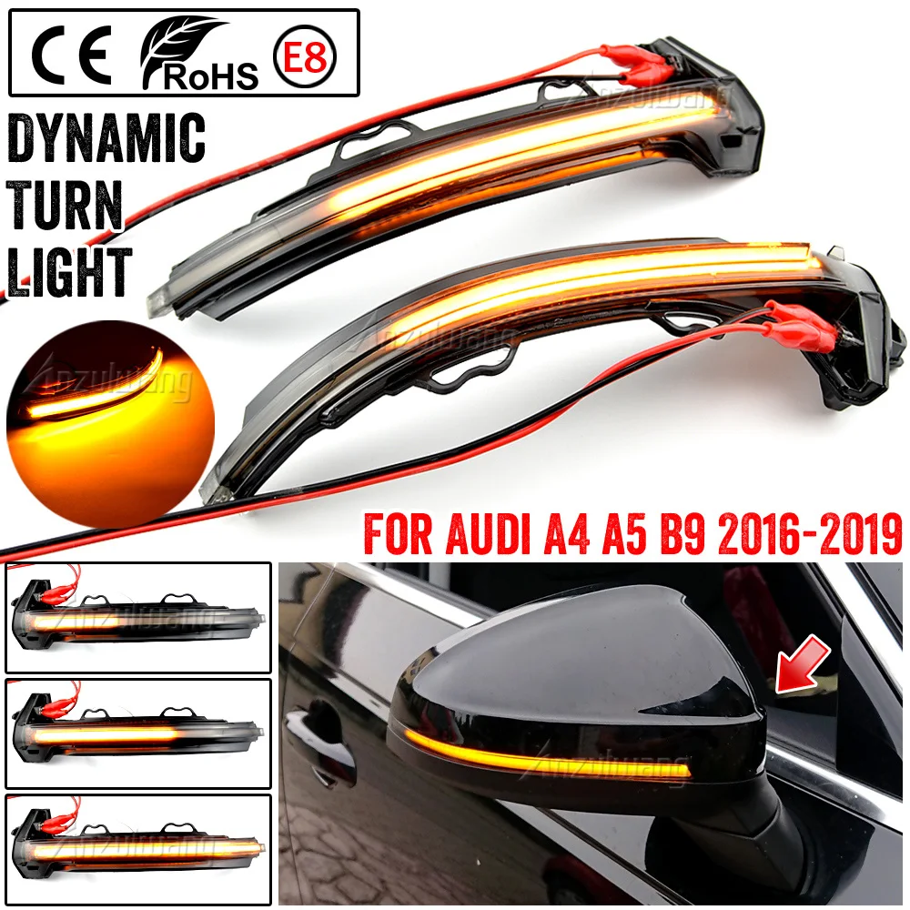 

2pcs Dynamic LED Turn Signal Light Mirror Indicator Blinker for Audi A4 B9 A5 S5 RS5 Sportback Coupe Cabrio 2017 2018 2019