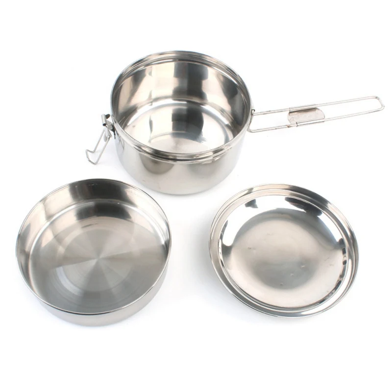 Открытый Нержавеющая сталь комбинация горшок набор Кемпинг Пикник барбекю