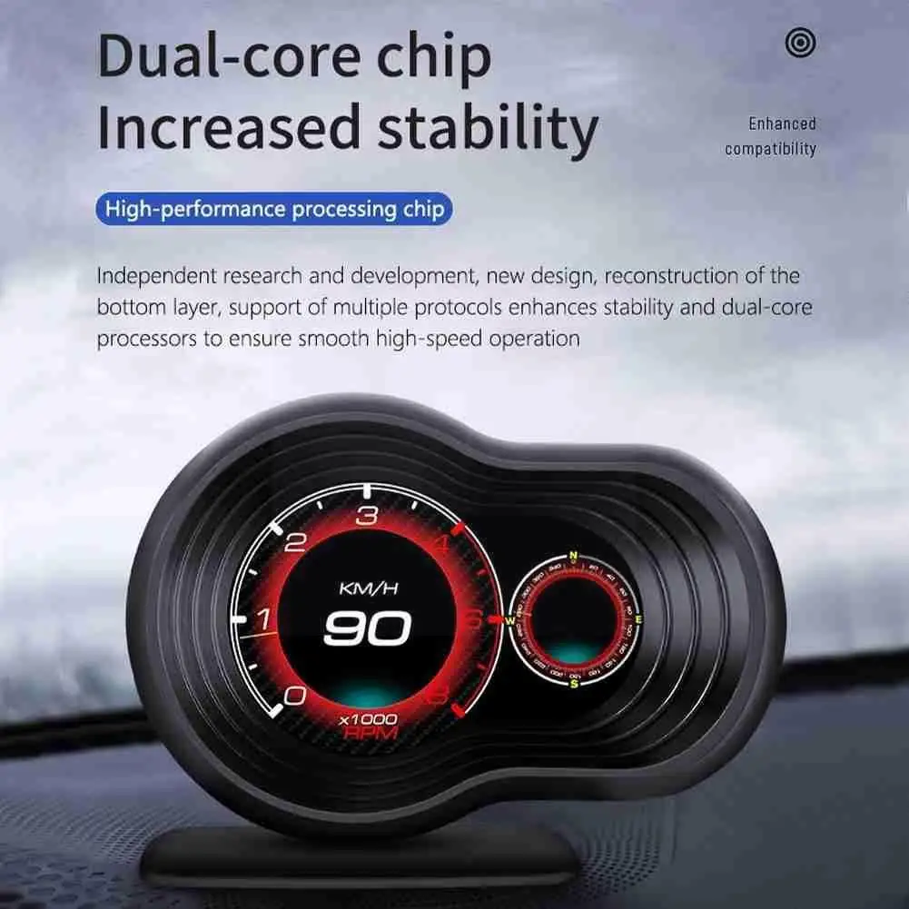 

Smart car head-up display, meter, water and oil temperature, latest display, head-up speedometer, monitor alarm, car E4X1