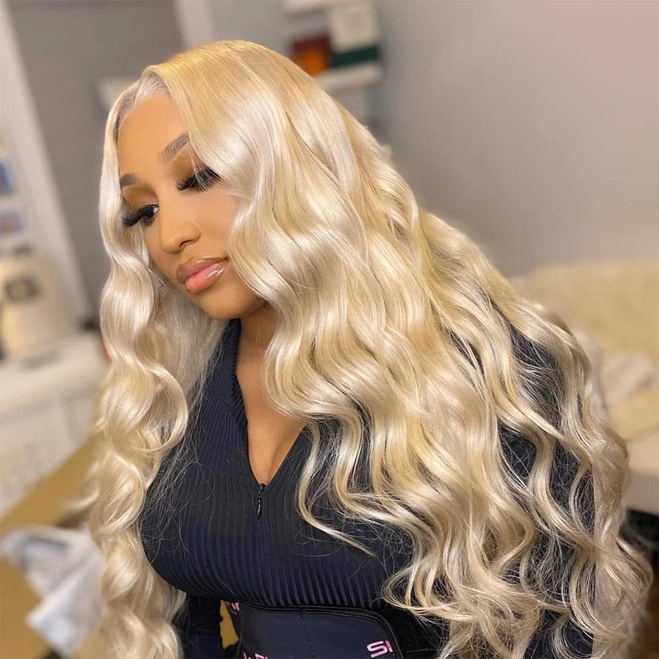 

GLOSSY 613 Honey Blonde Human Hair 3 4 Bundles with 13x4 HD Lace Frontal Peruvian Body Wave Hair Weaves Bundles with Closure