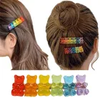 Заколки для волос женские с медвежонком, 6 карамельных мишек, цветные шпильки с медвежонком, аксессуары для волос