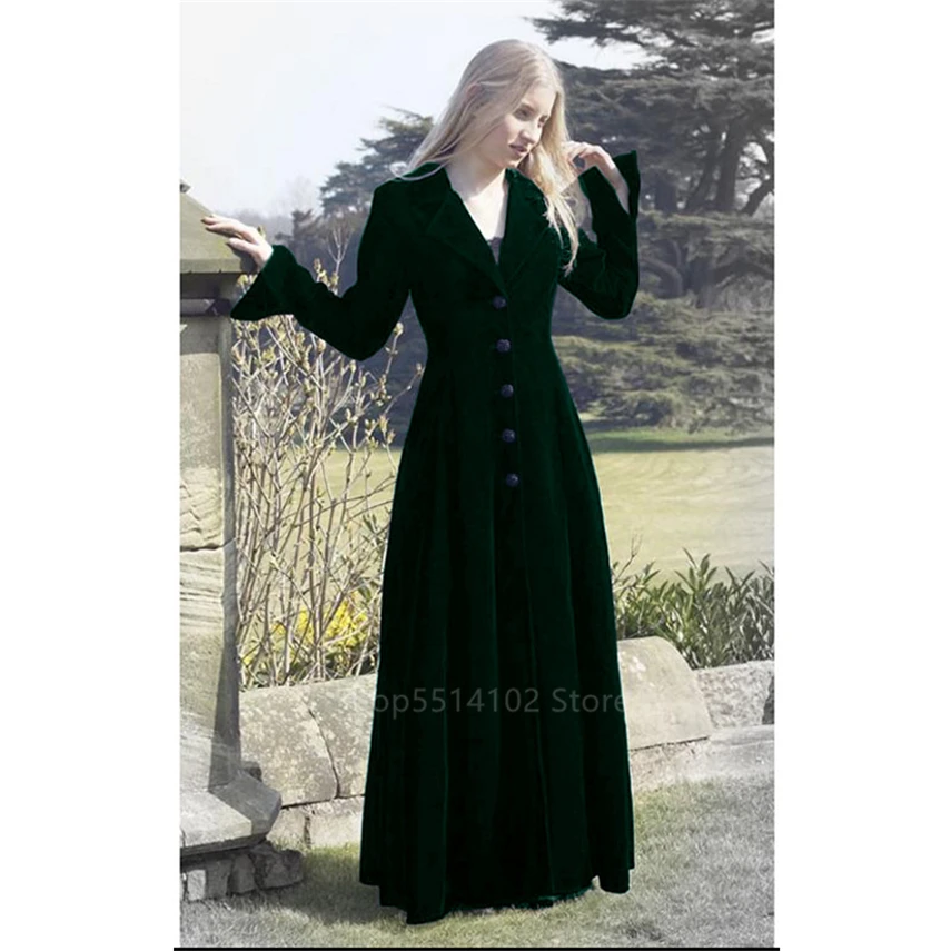 Женское платье макси с V образным вырезом винтажное в средневековом стиле для