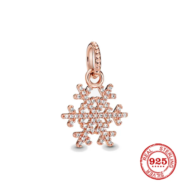 Браслеты и обручи с зажимом в виде снежинки розовое золото плетеные серебро 925