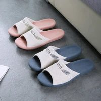summer japanese style cotton linen ladies home slippers floor comfortable woman sandals light non slip indoor couples man shoes
