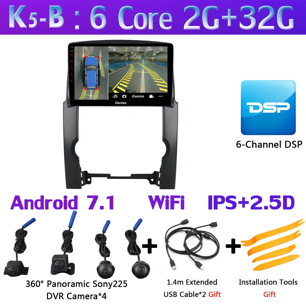 K5-B 360 ° камера 4G LTE Android 9,0 8Core 4G+ 64G SPDIF DSP CarPlay автомобильный мультимидийный Навигатор Радио для KIA Sorento 2009 2010 2011 2012 2013 - Цвет: K5-B