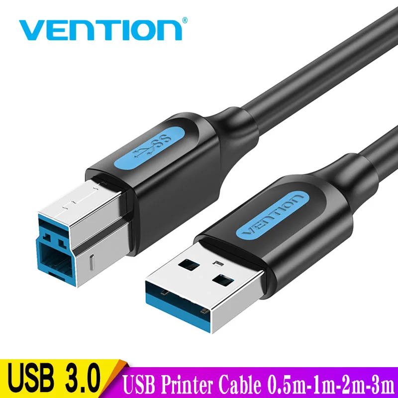 Vention USB кабель USB для принтера 3,0 Type A Male to B Мужской кабель для Canon Epson HP ZJiang принтер этикеток DAC USB принтер 0,5 м-1 м 3 м - изображение