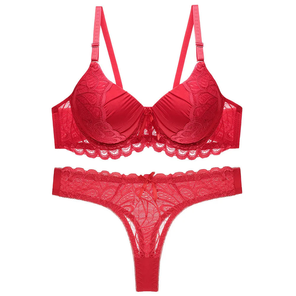 

Women's Underwear Super Sexy Underwear Bra Flower Clear Lace Bra And Mesh Underwear With Adjustable Spaghetti Straplingerie