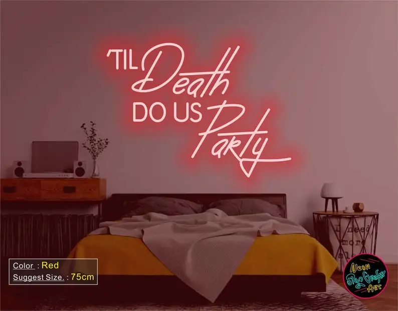 Til Death Do Us Party Neon Sign,Neon Sign for Wedding,Wedding Neon Signs,Custom Neon Signs,Party Lights,Wedding Gifts, Christmas enlarge