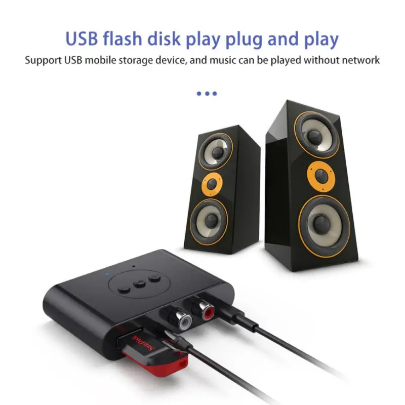 Приемник NFC Bluetooth 5 0 3 мм два аудиопорта RCA беспроводной адаптер портативный