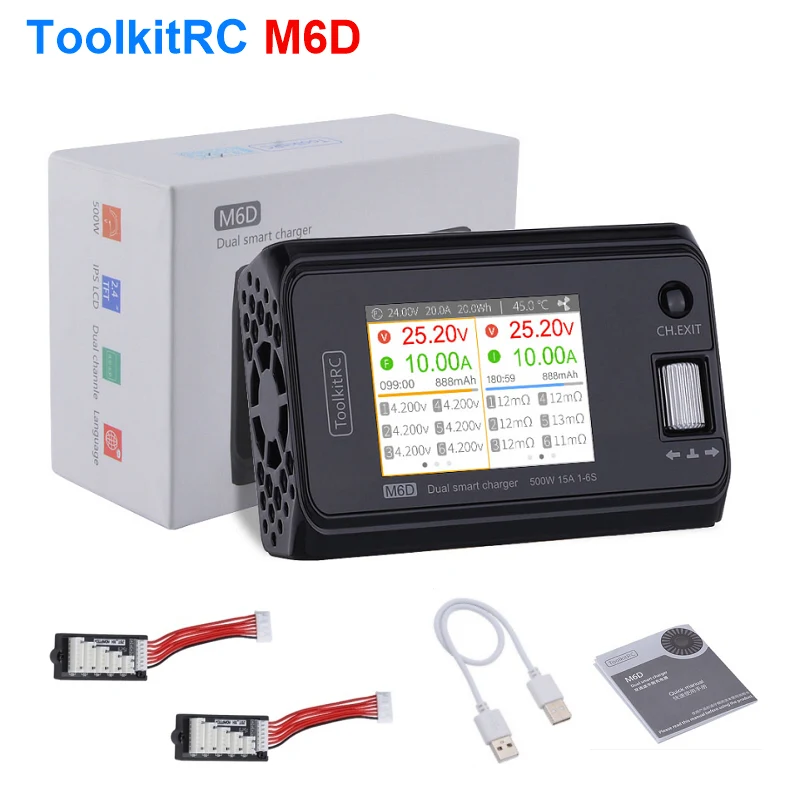 

ToolkitRC M6D 500W 30A Dual Channel Smart Battery Balance Charger For Lipo LiHV Lion