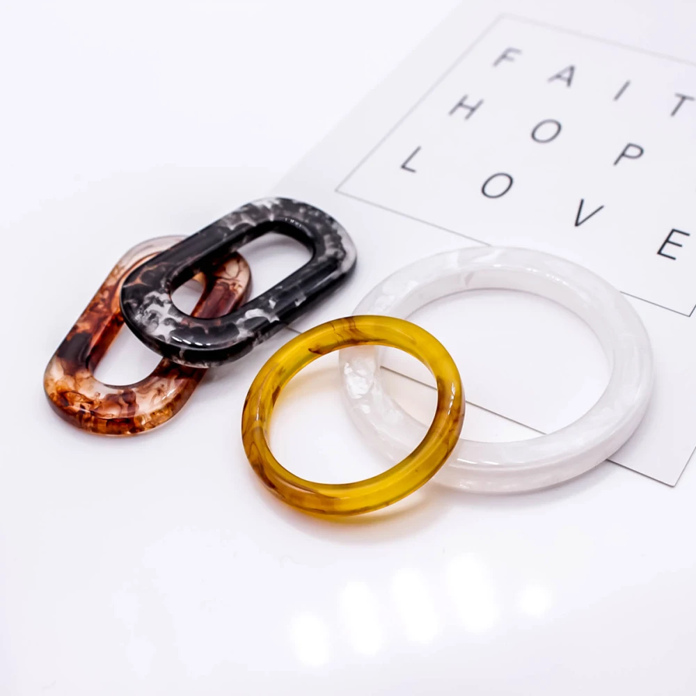 

ZEROUP Acrylic Oval Round Shape Earring Accessories Pendant Necklace Charms Jewelry Finding Diy Handmade Material 6pcs