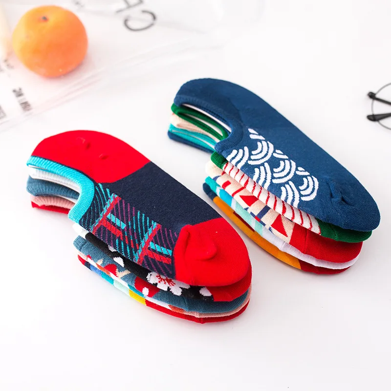 Харадзюку Женская Носки летние Нескользящие невидимые милые носочки Забавный